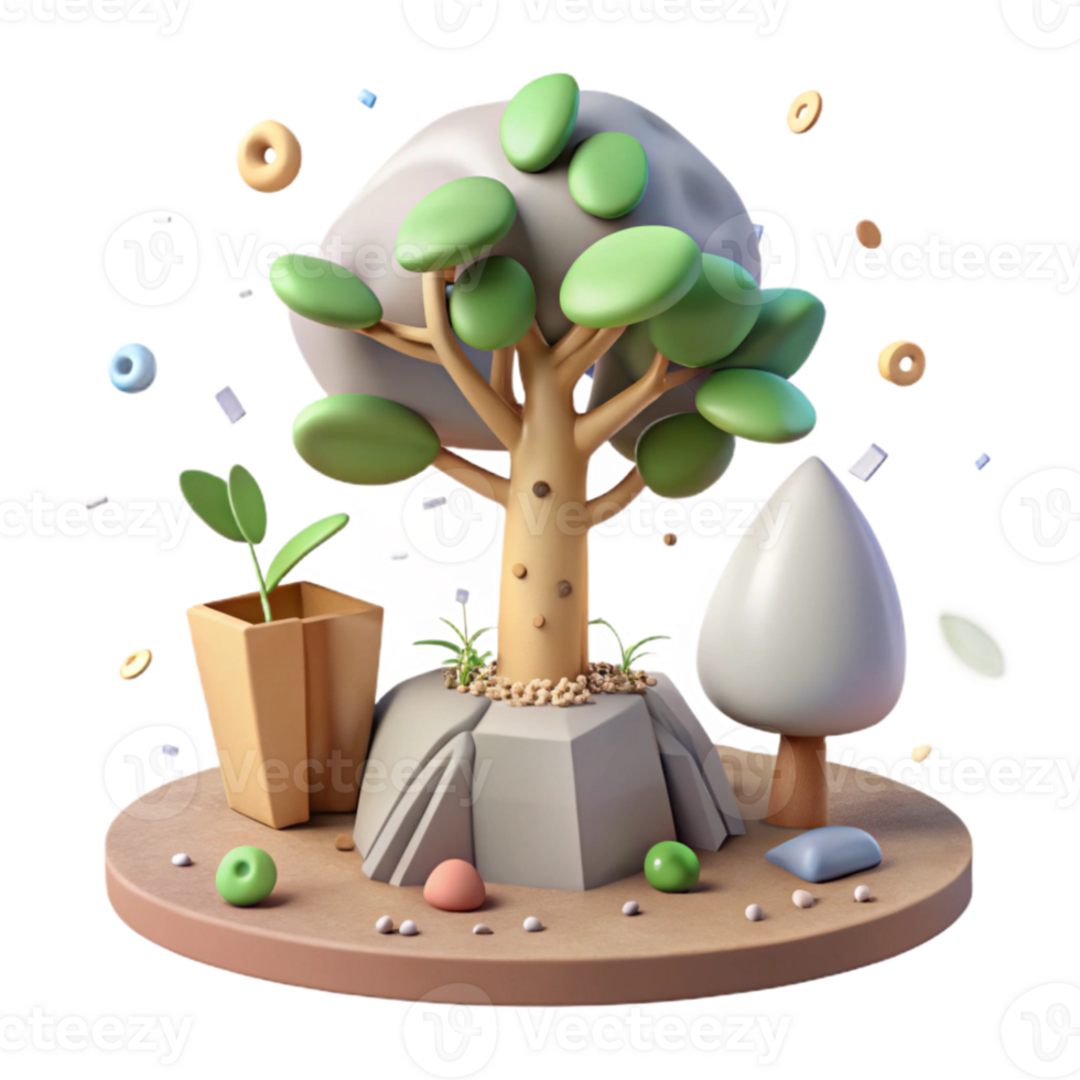 elegant rustic Conservation Efforts Tree Planting Transparent Background exclusive png