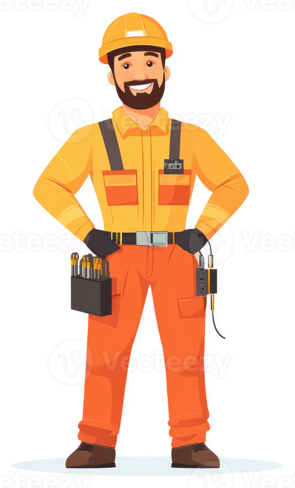 A smiling, uniformed technician ready to work. png
