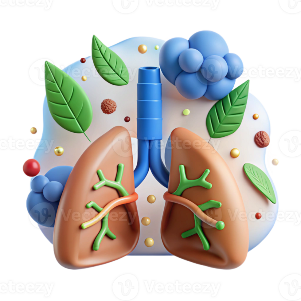 extraordinary creative Clean Air Initiative Icon with Lungs and Tree Isolated genuine png