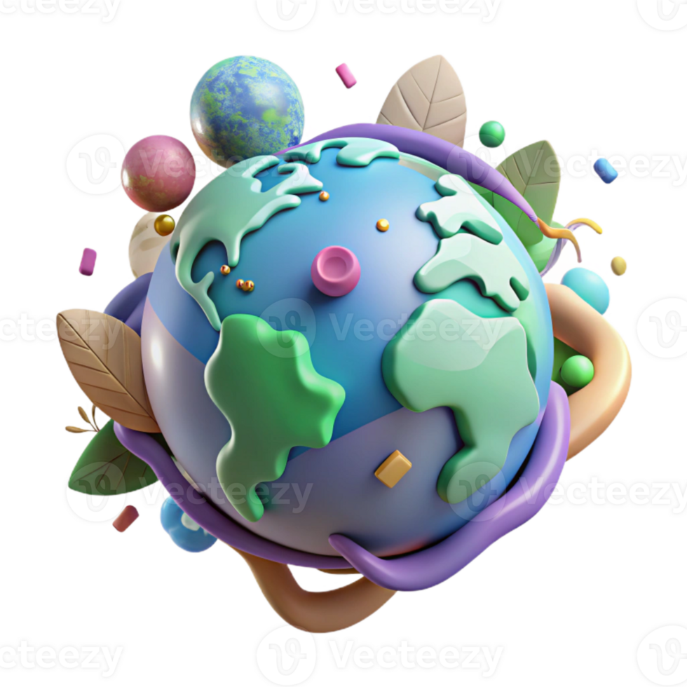 wonderful traditional Environmental Conservation Symbol Cutout with Earth Globe detailed png