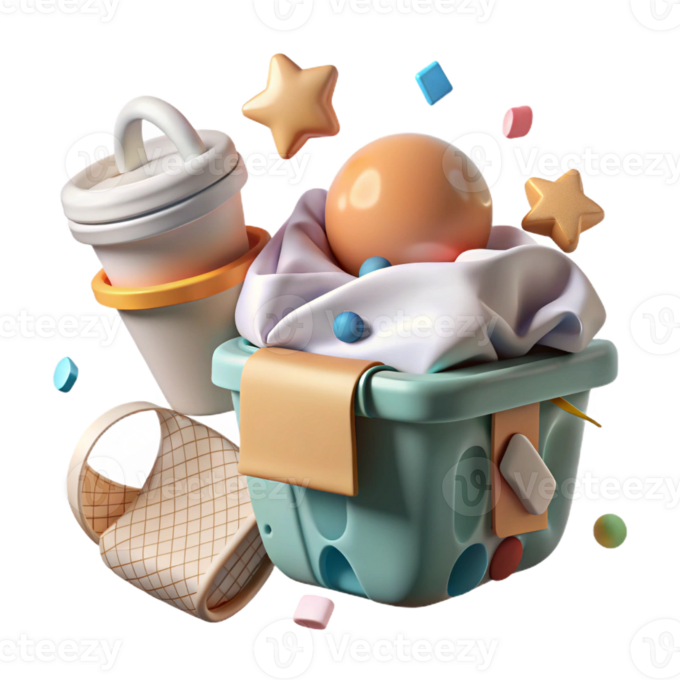 wonderful classic Cloth Diapers and Laundry Basket Cutout high resolution png
