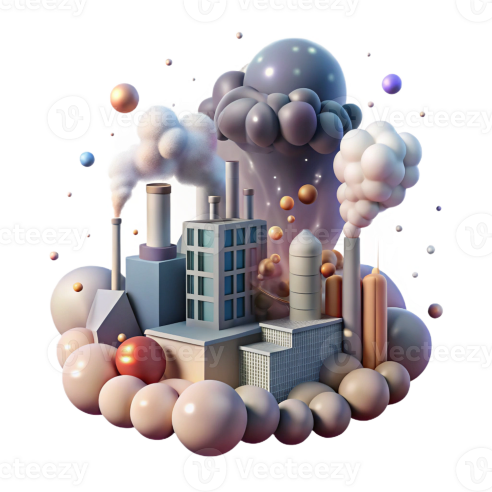impressive minimalist Air Pollution City Smog Isolated with Hazy Overlay png