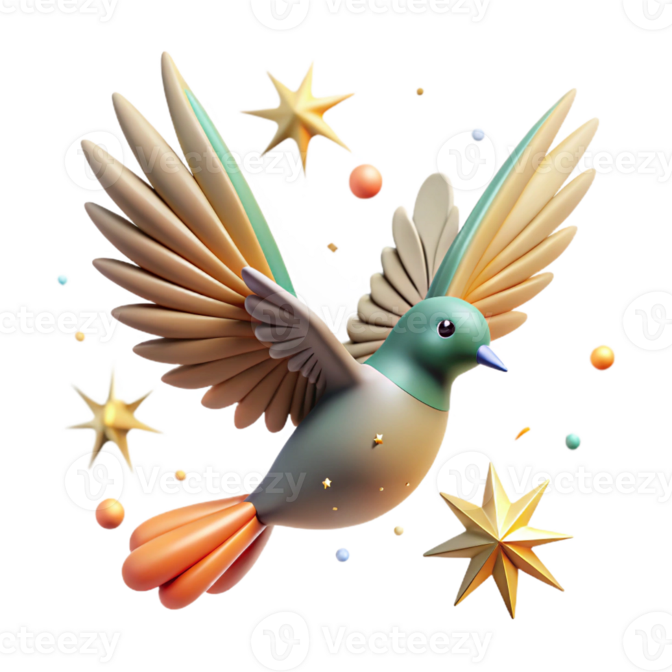 stunning contemporary Bird in Flight with Clouds Isolated Element exclusive png
