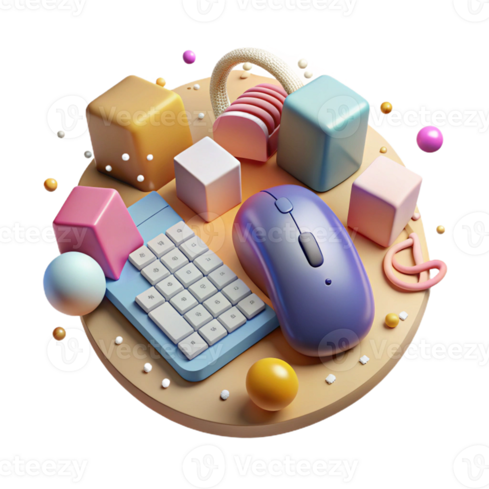 serene creative Digital Skills Icon Computer Mouse and Keyboard Cutout original png