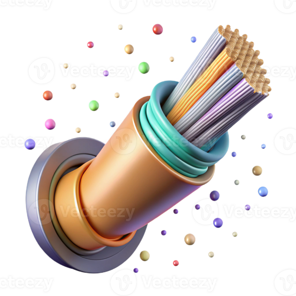 stunning rustic Fiber Optic Cable Closeup Transparent Background professional png