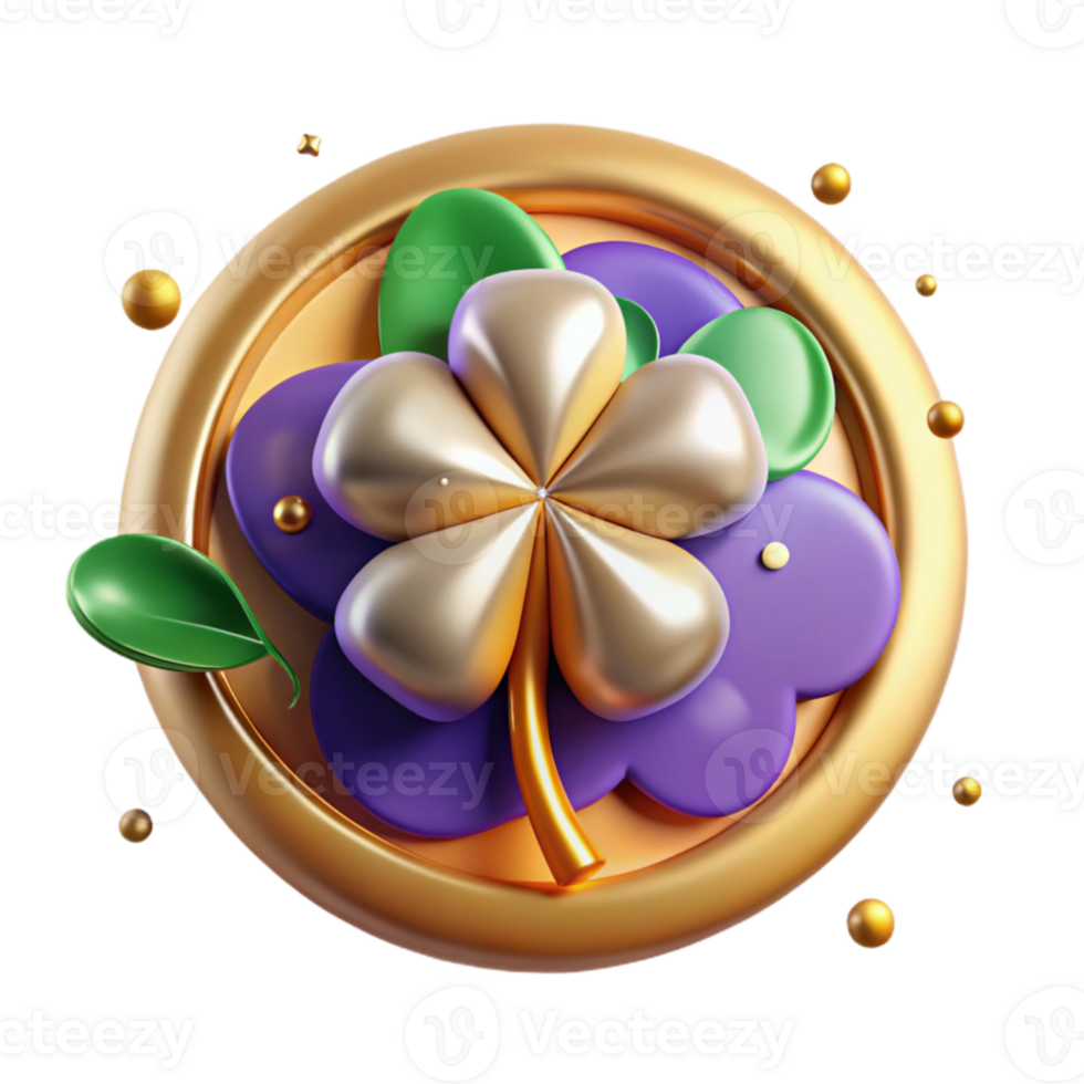 impressive rustic Club Symbol with Three Leaf Clover Isolated high resolution png