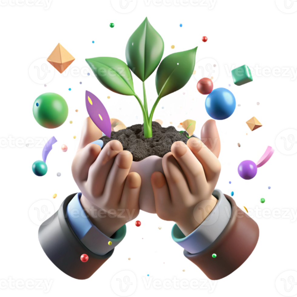 magnificent abstract Close Up of Hands Holding Sapling Transparent Background original png