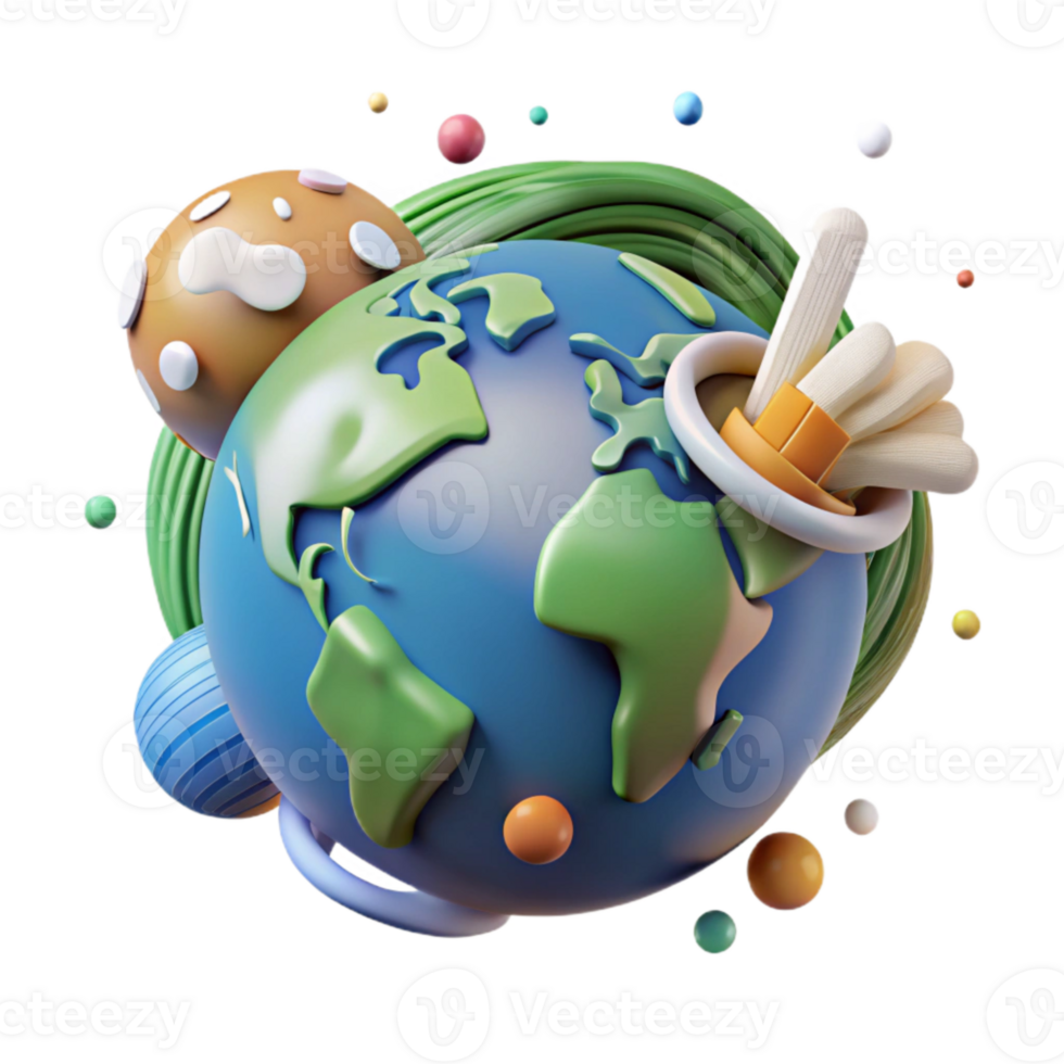 vibrant minimalist Climate Change Conference Logo with Earth Icon Isolated high resolution png