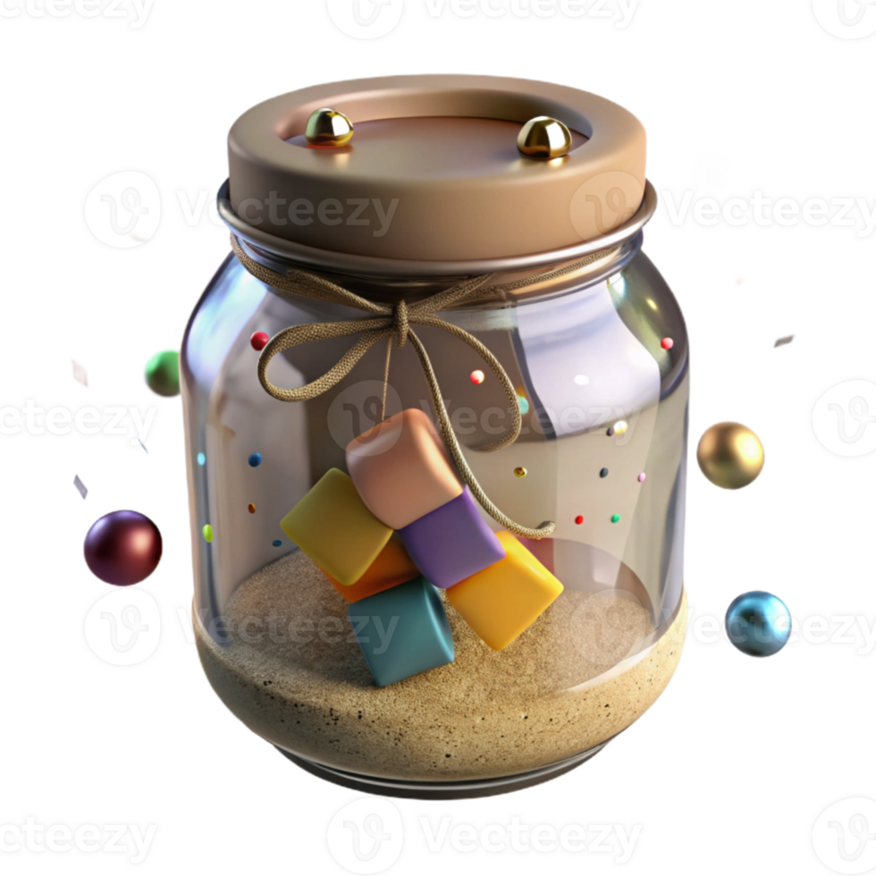 impressive modern Glass Jar with Recycled Paper Label Transparent Background high resolution png
