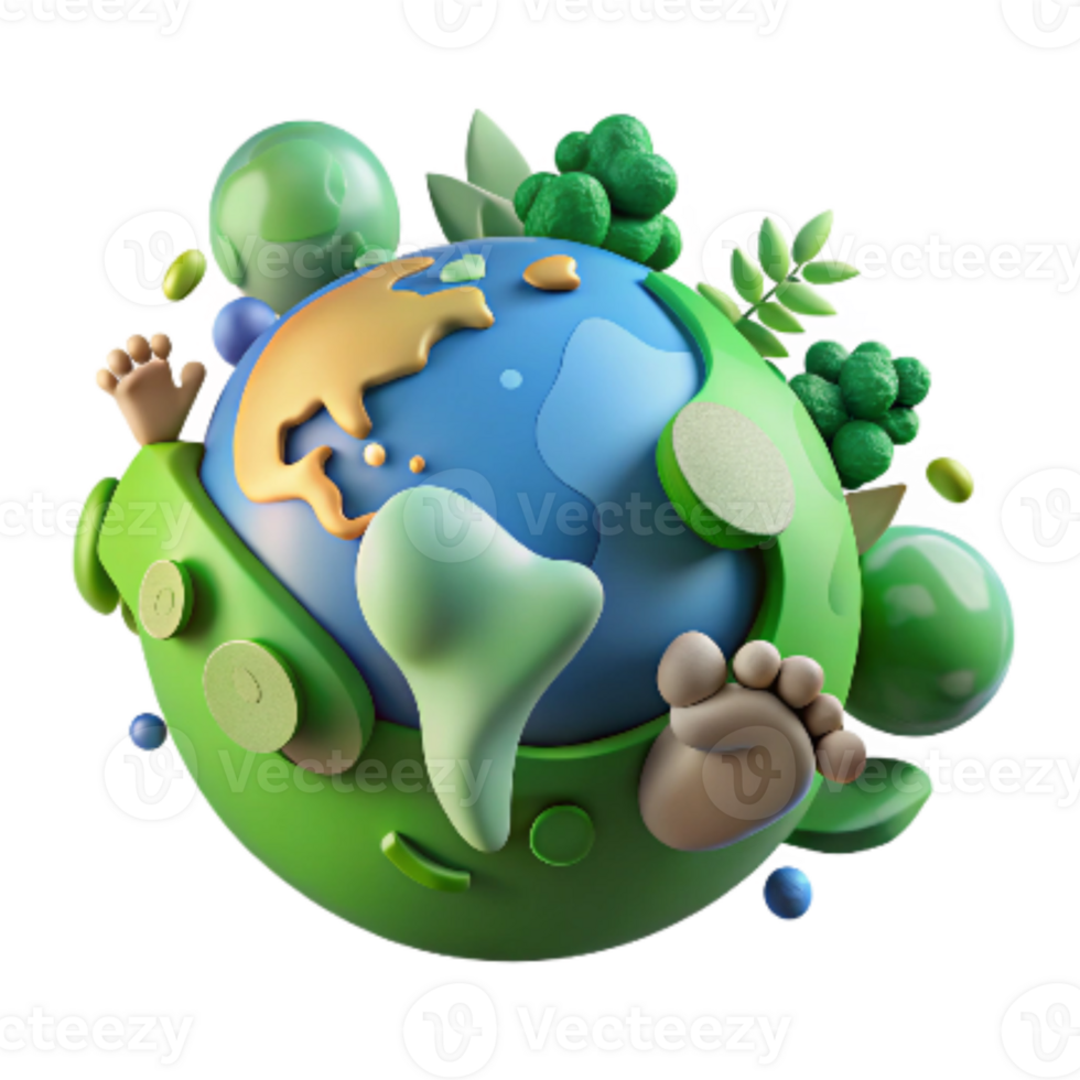 dramatic rustic Deforestation Illustration Footprint on Earth Cutout Green Tint authentic png