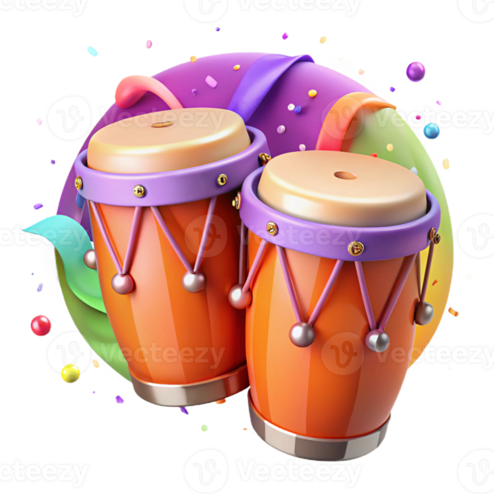 elegant rustic Conga Drums Cuban Rhythms Vibrant Colors Isolated Element original png