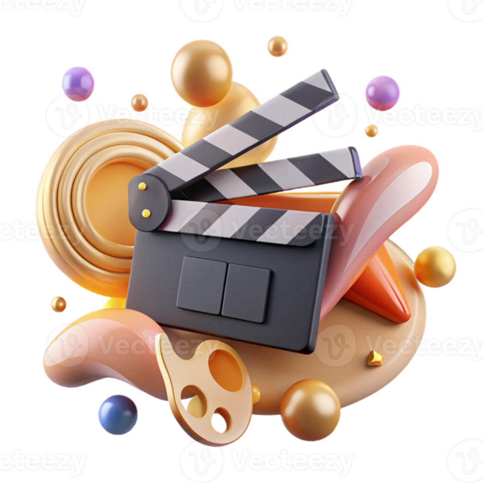 dramatic modern Film Clapboard Open and Closed Cutout detailed png