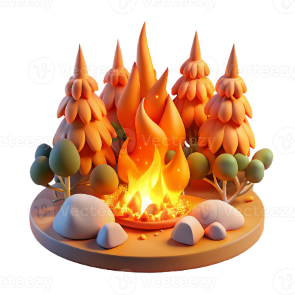 serene rustic Forest Fire Flames Burning Cutout Orange Red Hues png