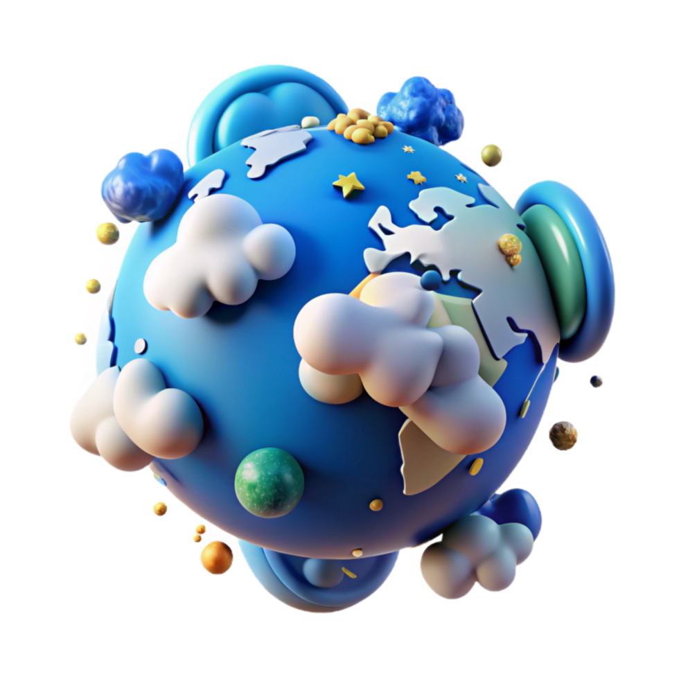 impressive artistic Blue Planet Earth with Clouds Transparent authentic png