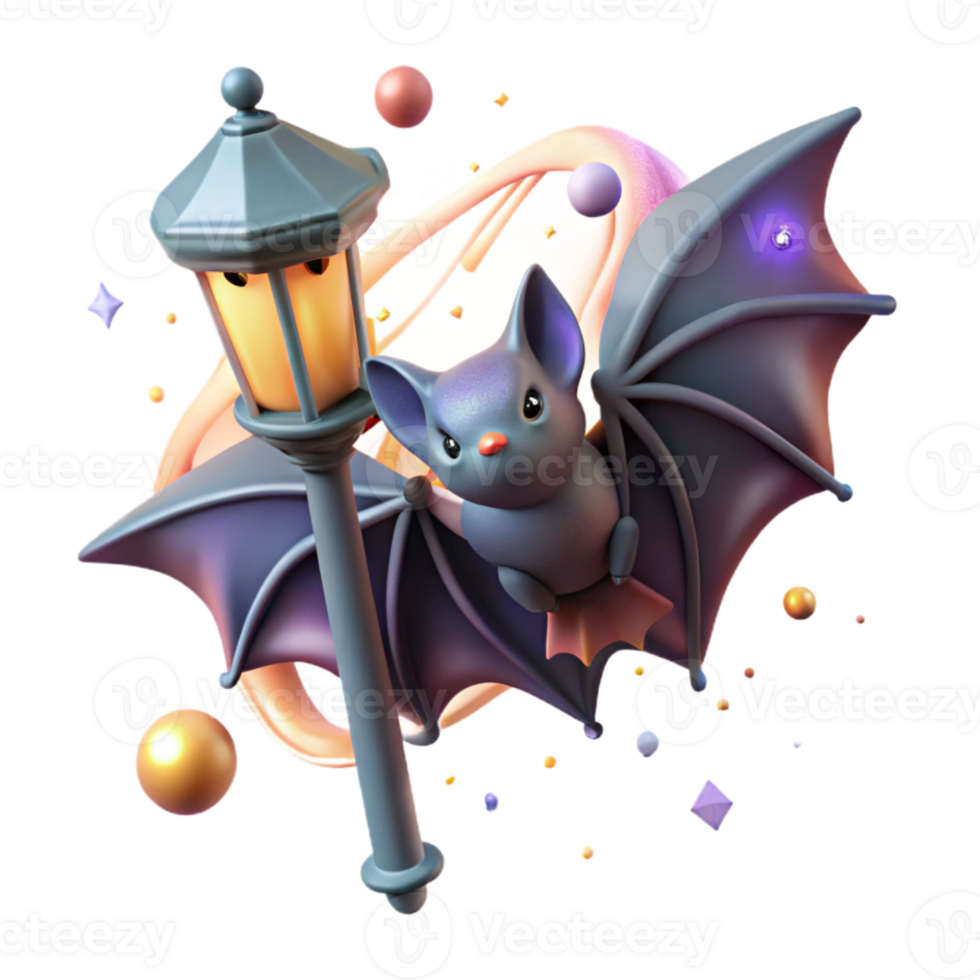 beautiful modern Close Up of Bat Navigating Light Pollution Cutout genuine png