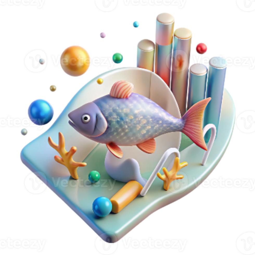 impressive creative Fish Population Decline Diagram Transparent Background high quality png
