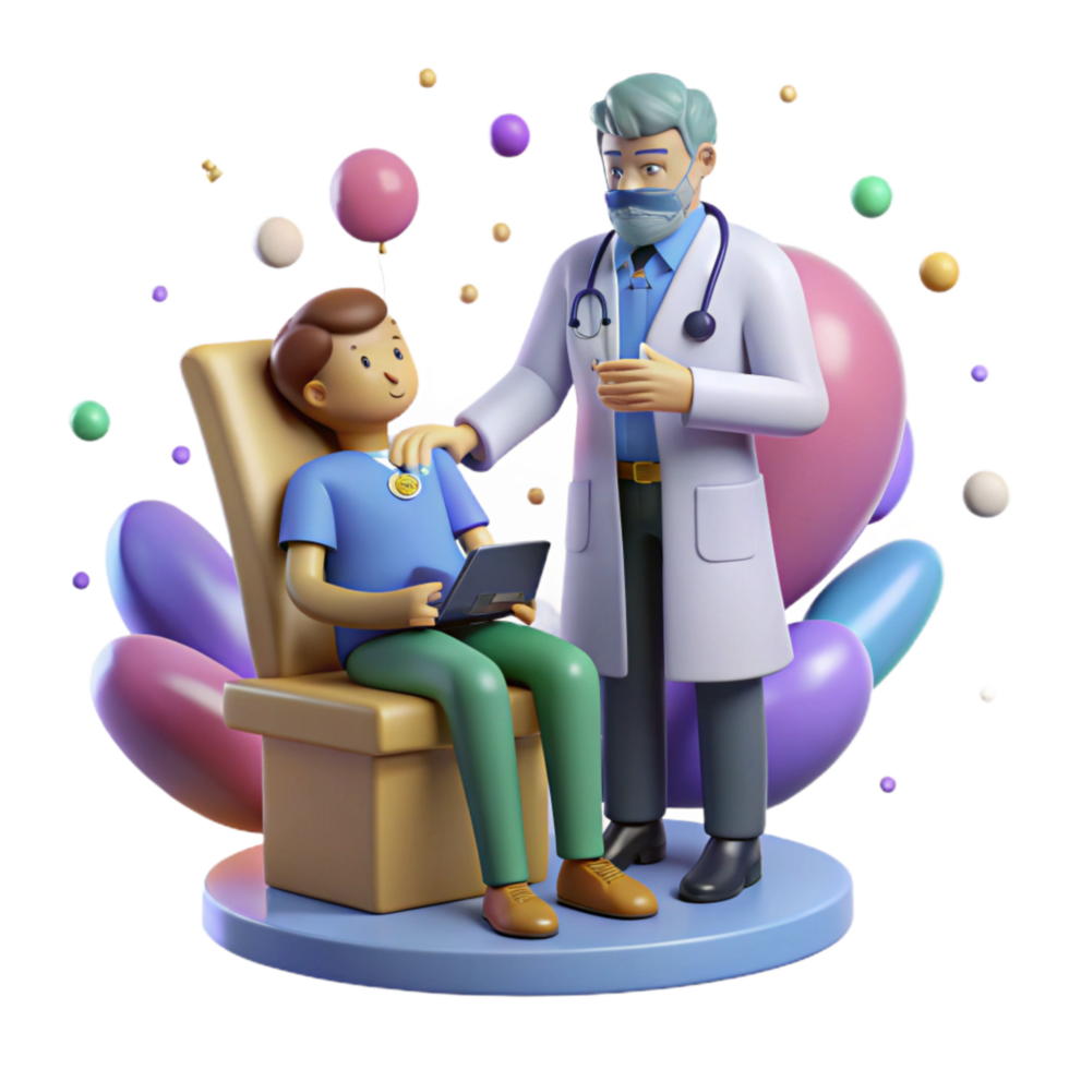elegant traditional Doctor Examining Patient Isolated authentic png