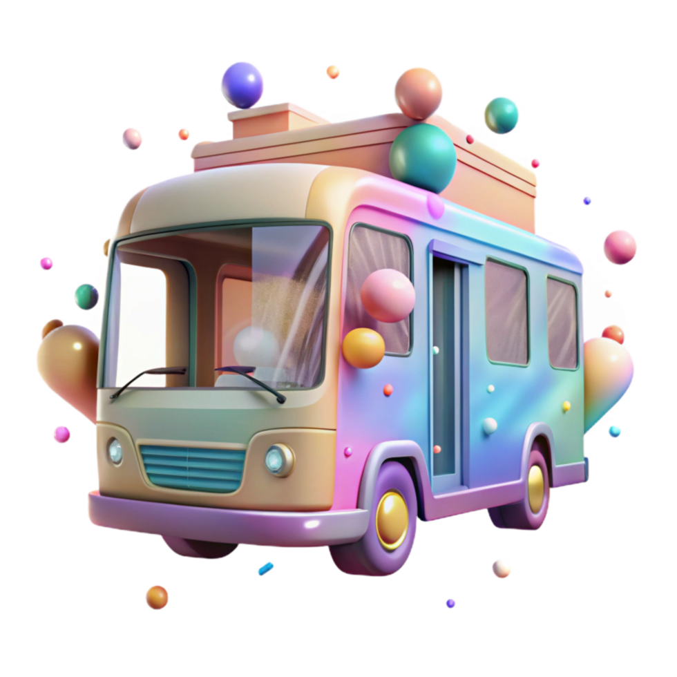 impressive minimalist Eco Friendly Public Transport Bus Front View Transparent exclusive png