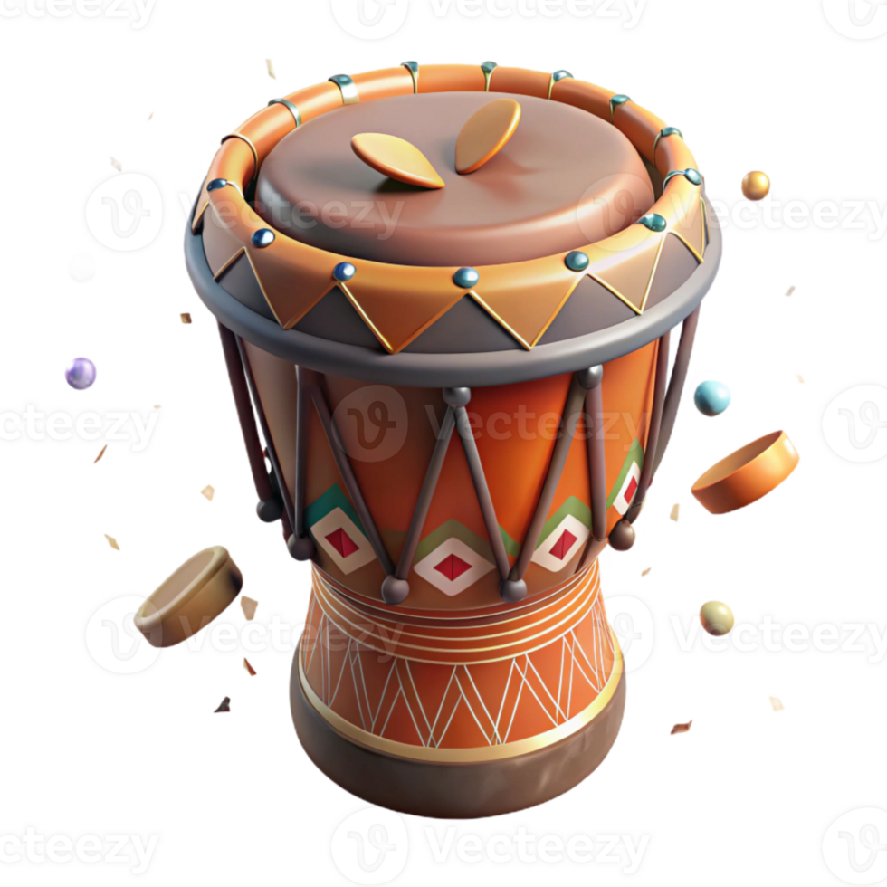 wonderful creative African Drum Isolated Tribal Pattern detailed png