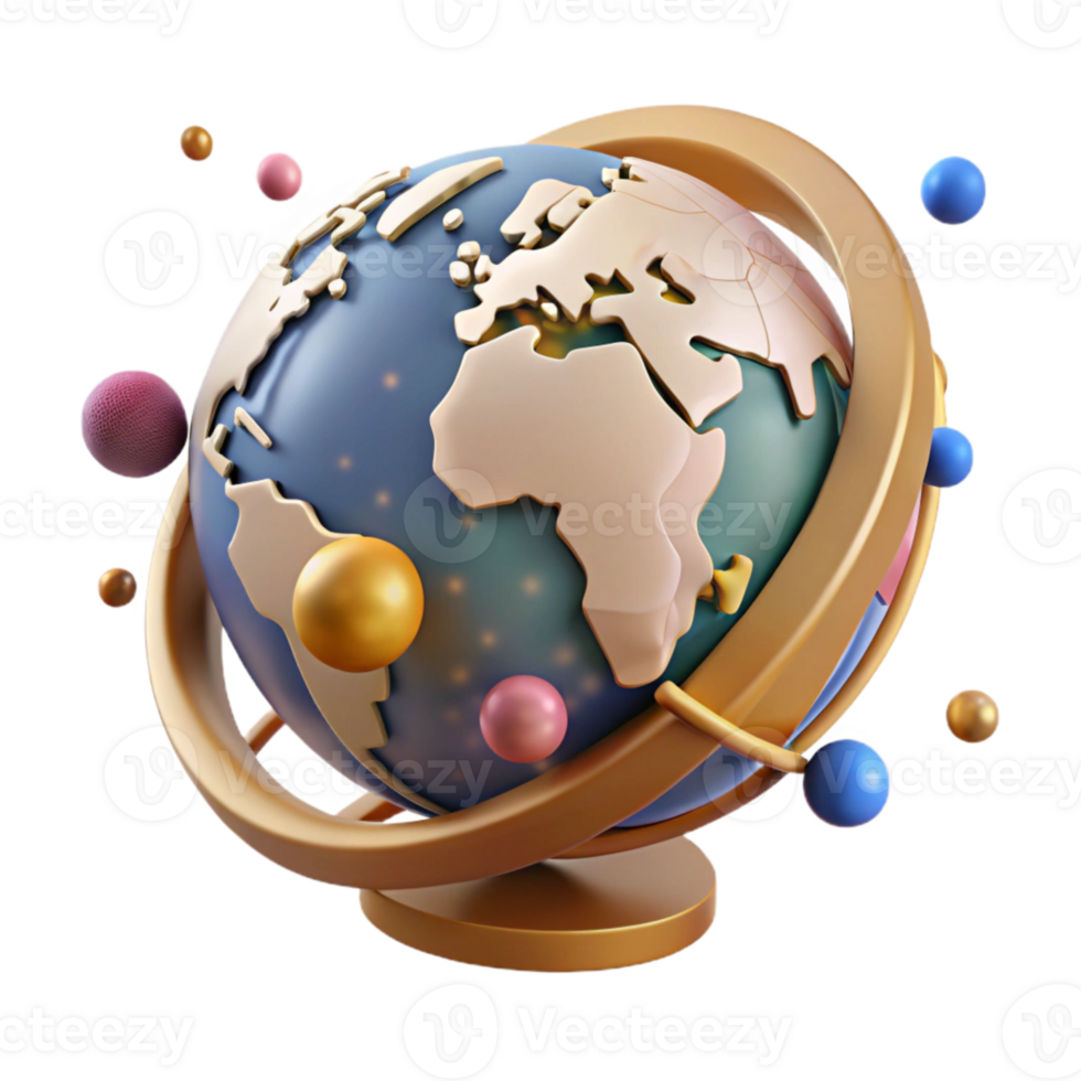 serene contemporary Globe Rotating Animation Frames Transparent Background professional png