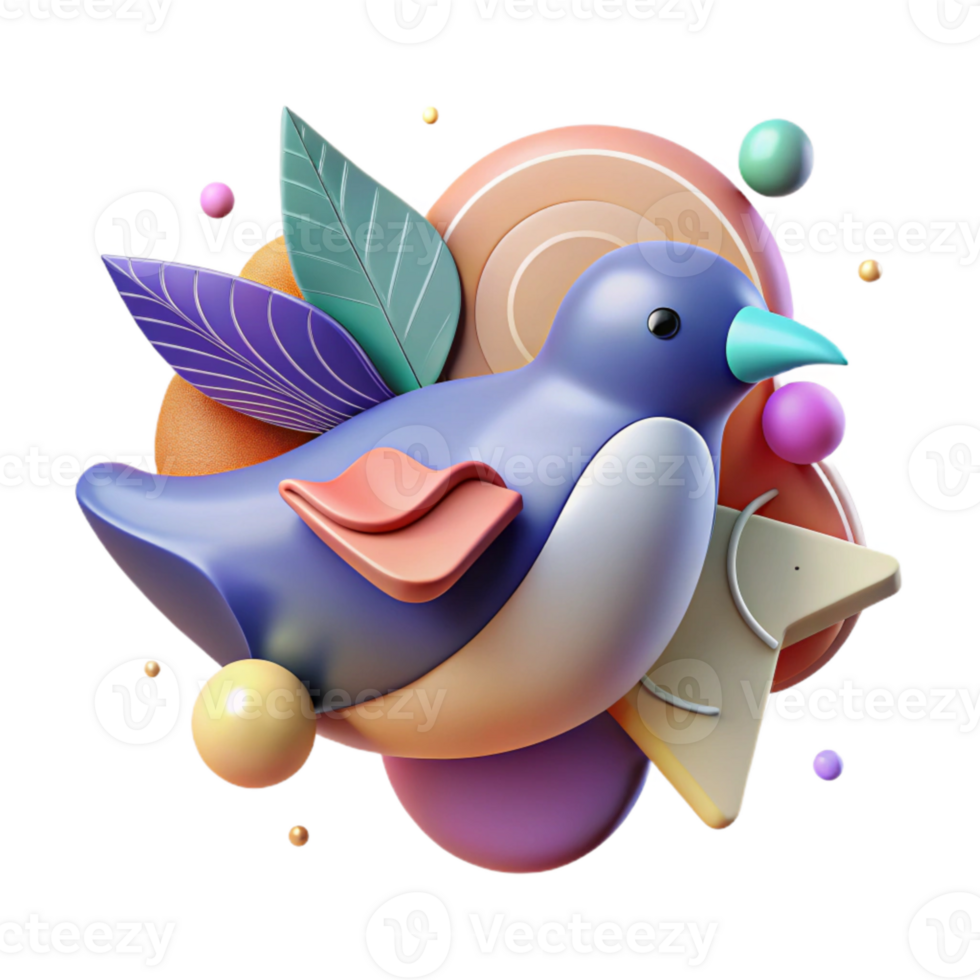 stunning contemporary Abstract Bird Shape Cutout with Gradient Colors high resolution png