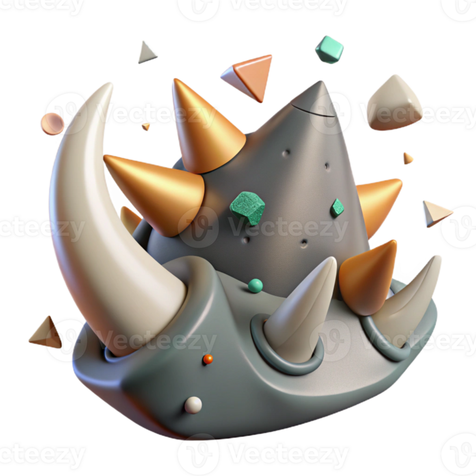 elegant artistic Cracked Rhino Horn Cutout with Jagged Edges png