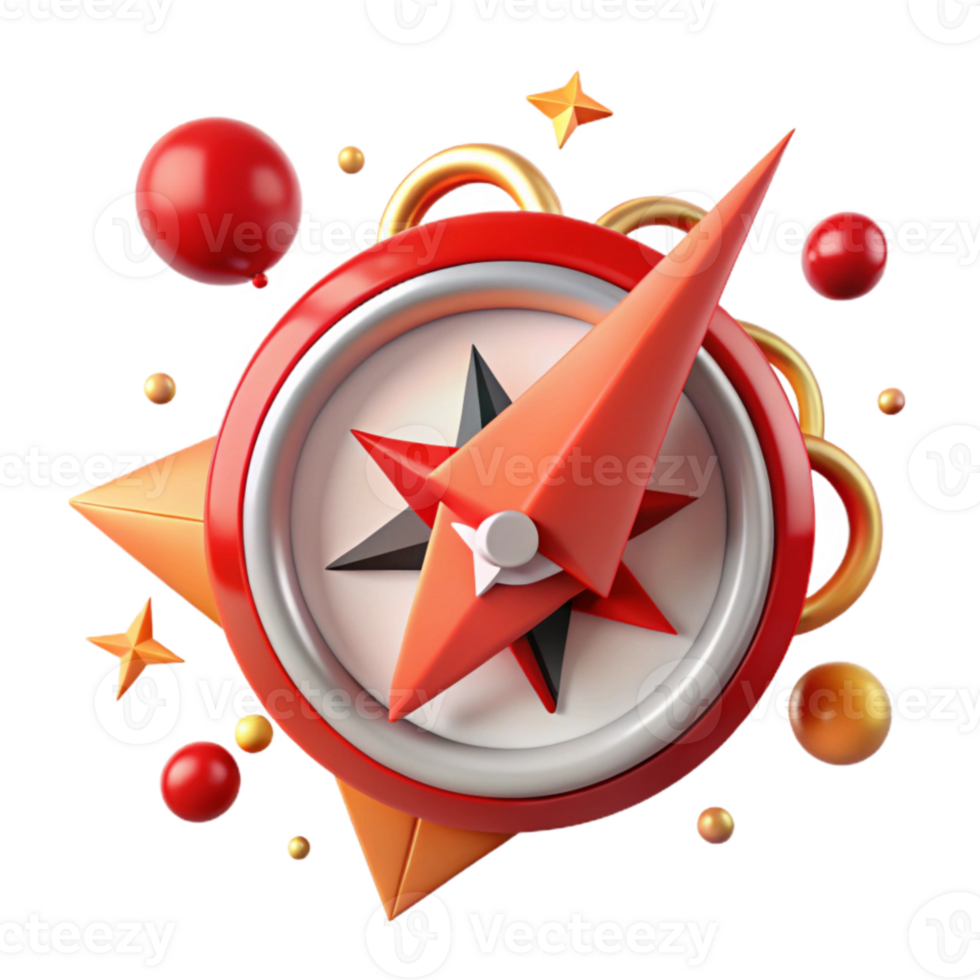 dramatic classic Compass North Arrow Red Isolated authentic png