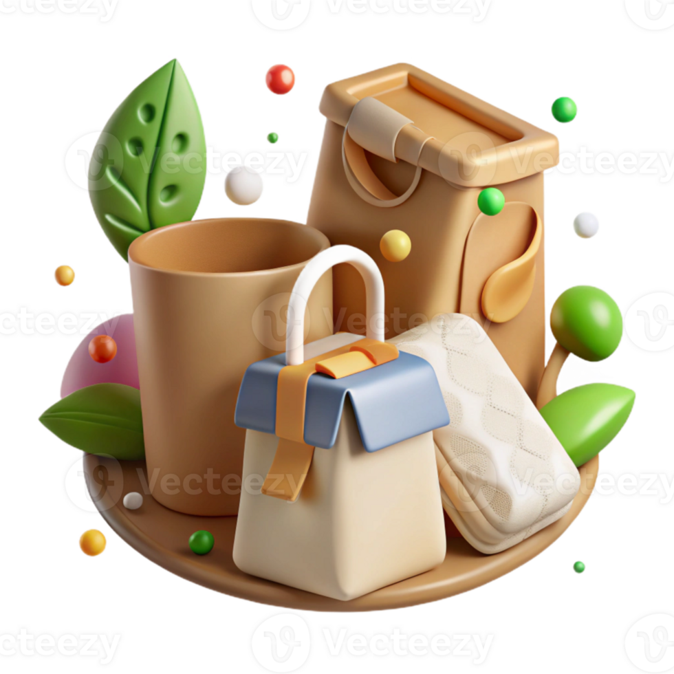 extraordinary vintage Eco Friendly Packaging Icons Isolated White Background premium png
