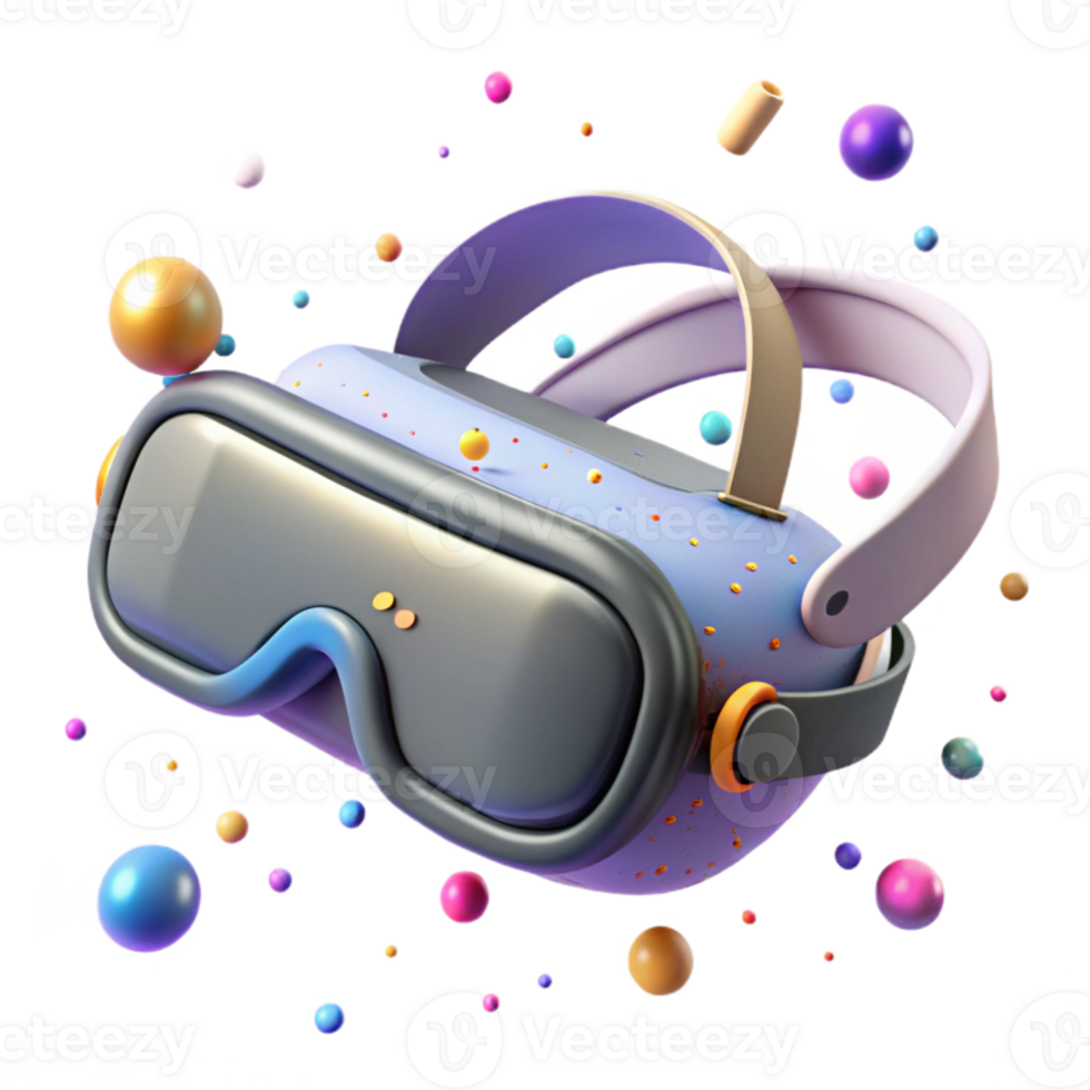 beautiful creative D Model of Vr Headset with Glow Effect Transparent premium png