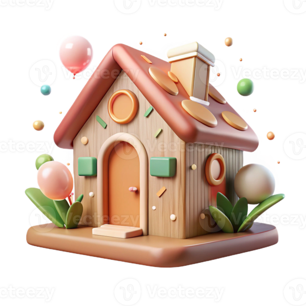 wonderful abstract Eco Friendly House Design Front View Isolated genuine png
