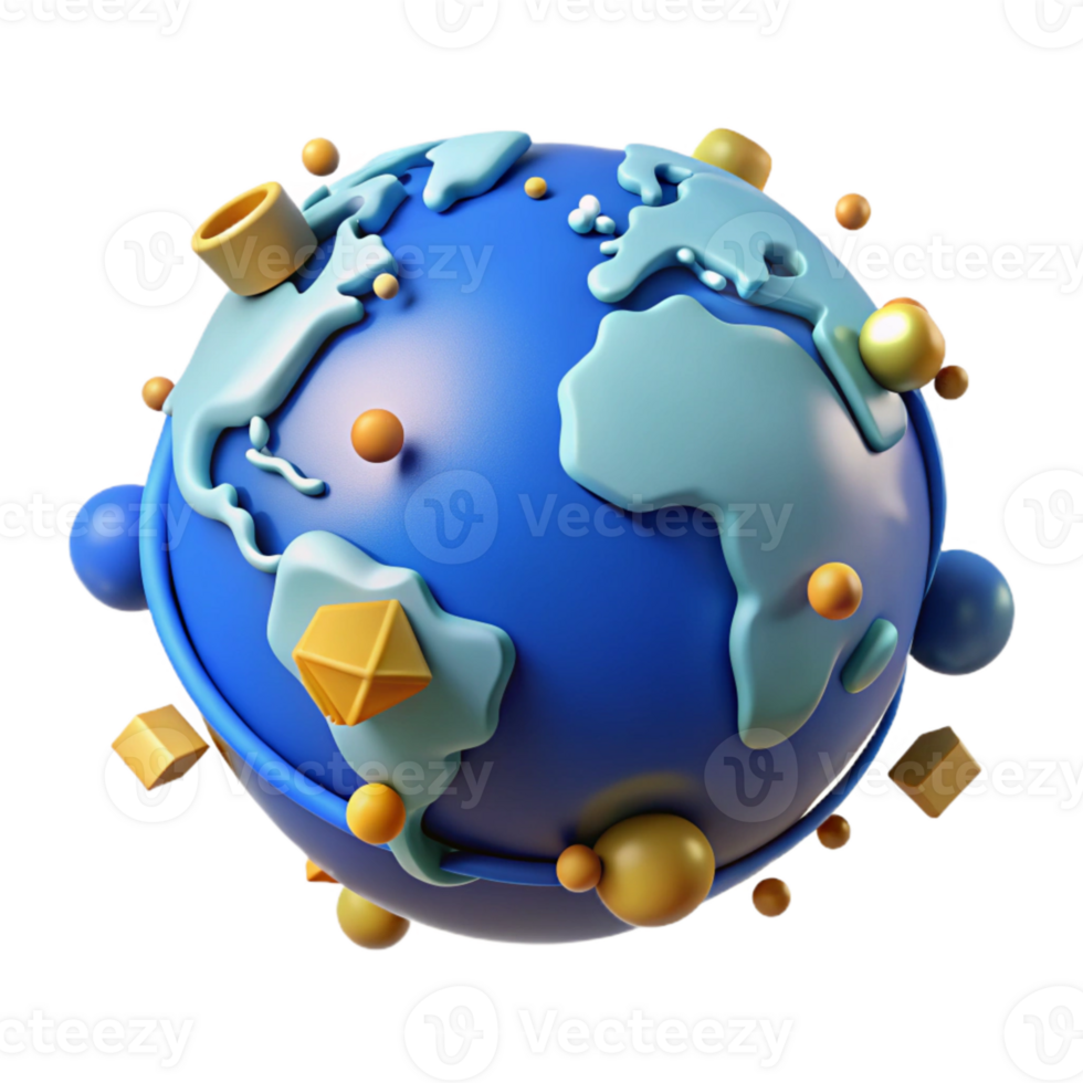 dramatic vintage Blue Globe Rotating Earth View Cutout premium png