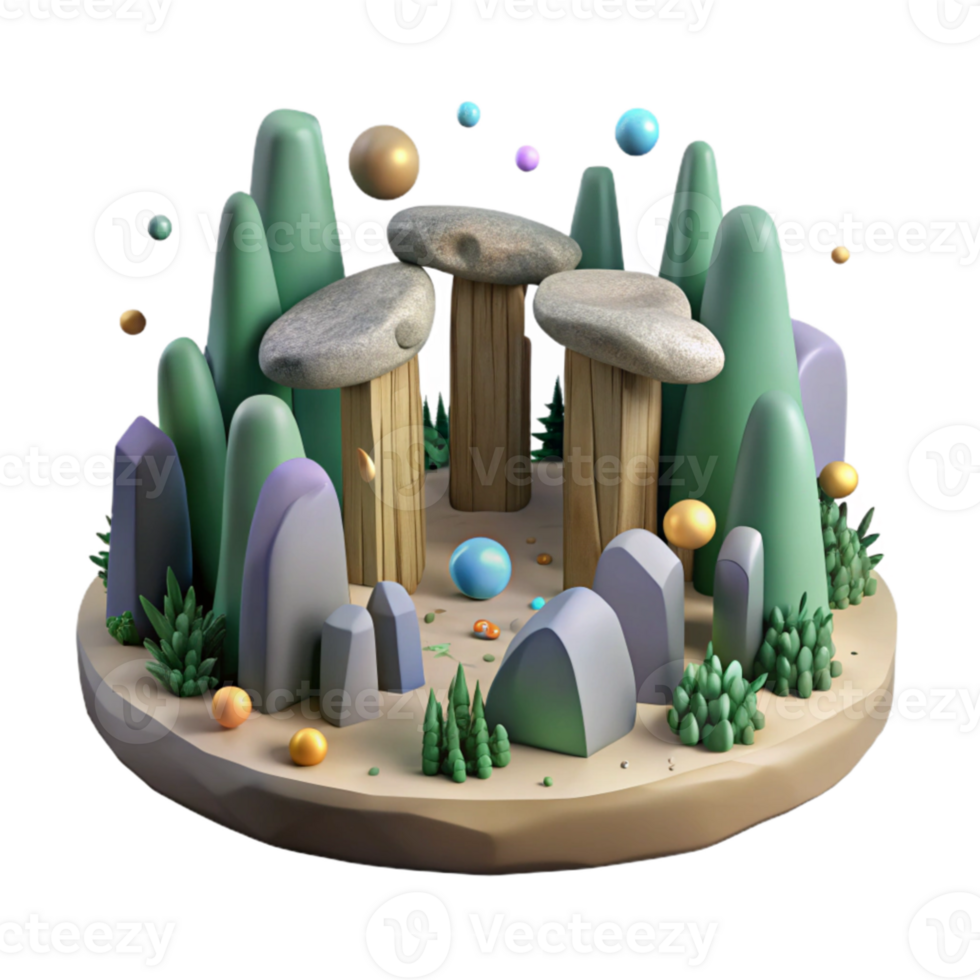 elegant creative Ancient Stone Circle in Forest Cutout genuine png