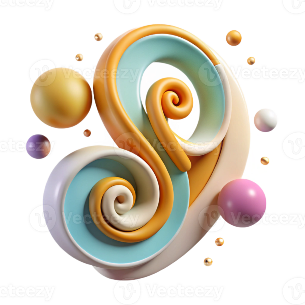 serene modern Bass Clef Bold Shape with Transparent Background premium png