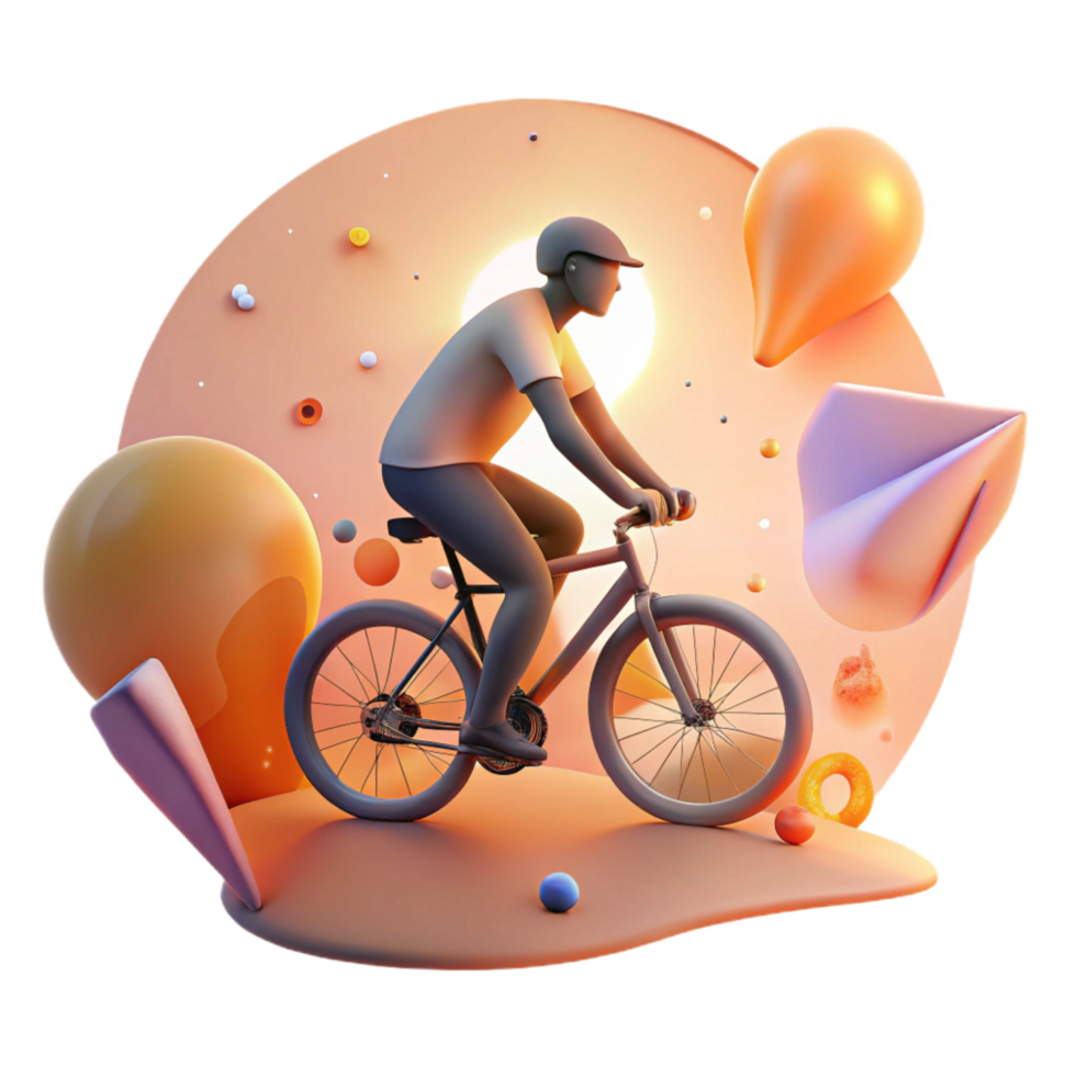impressive minimalist Bicycle Rider Silhouette Against Sunset Cutout exclusive png