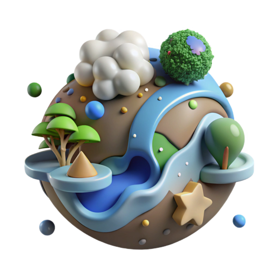 beautiful minimalist Deforestation Impact on Water Cycle Cutout Element authentic png