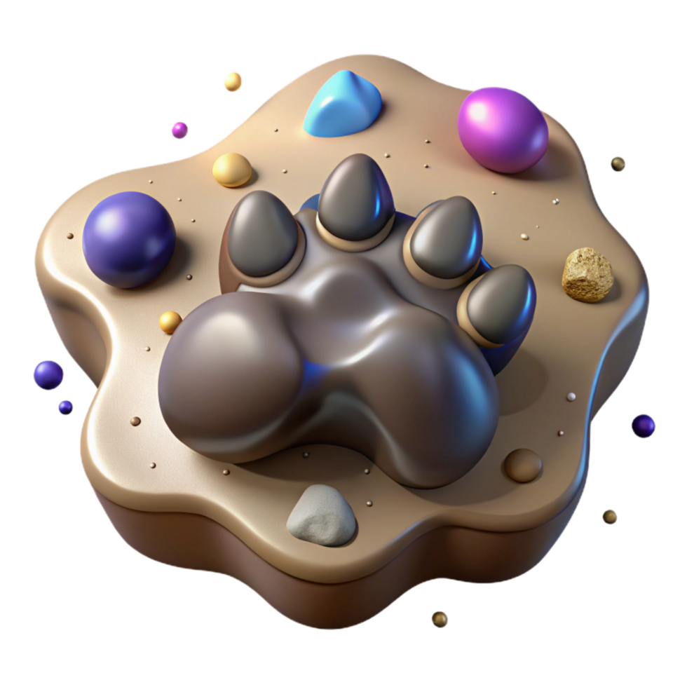 wonderful minimalist Animal Footprint Mud Texture Isolated Element png