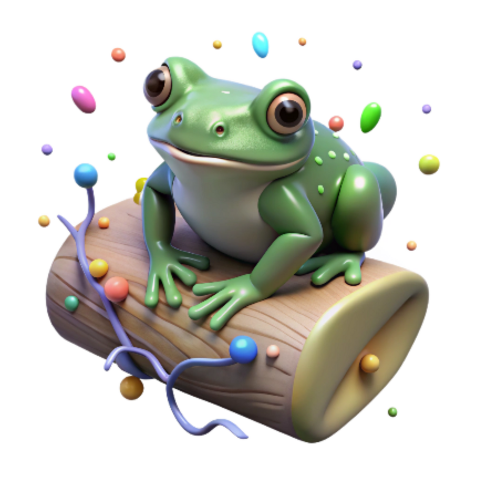 extraordinary abstract Frog on a Log Cutout Isolated with Shadows authentic png