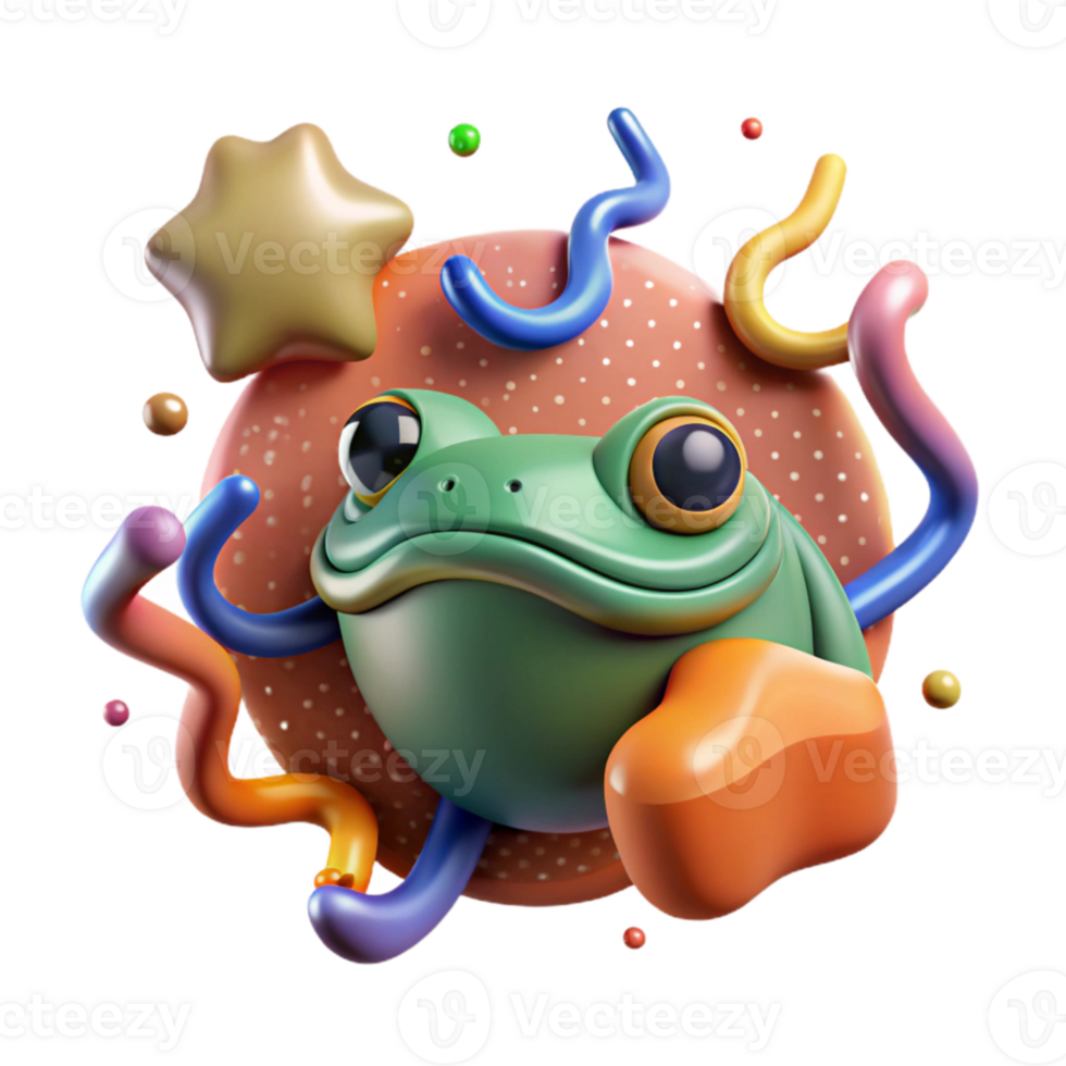 dramatic traditional Frog and Tadpole Icon Cutout premium png