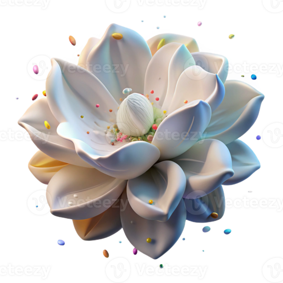 serene artistic Close Up Flower Petals Delicate White Isolated Element authentic png