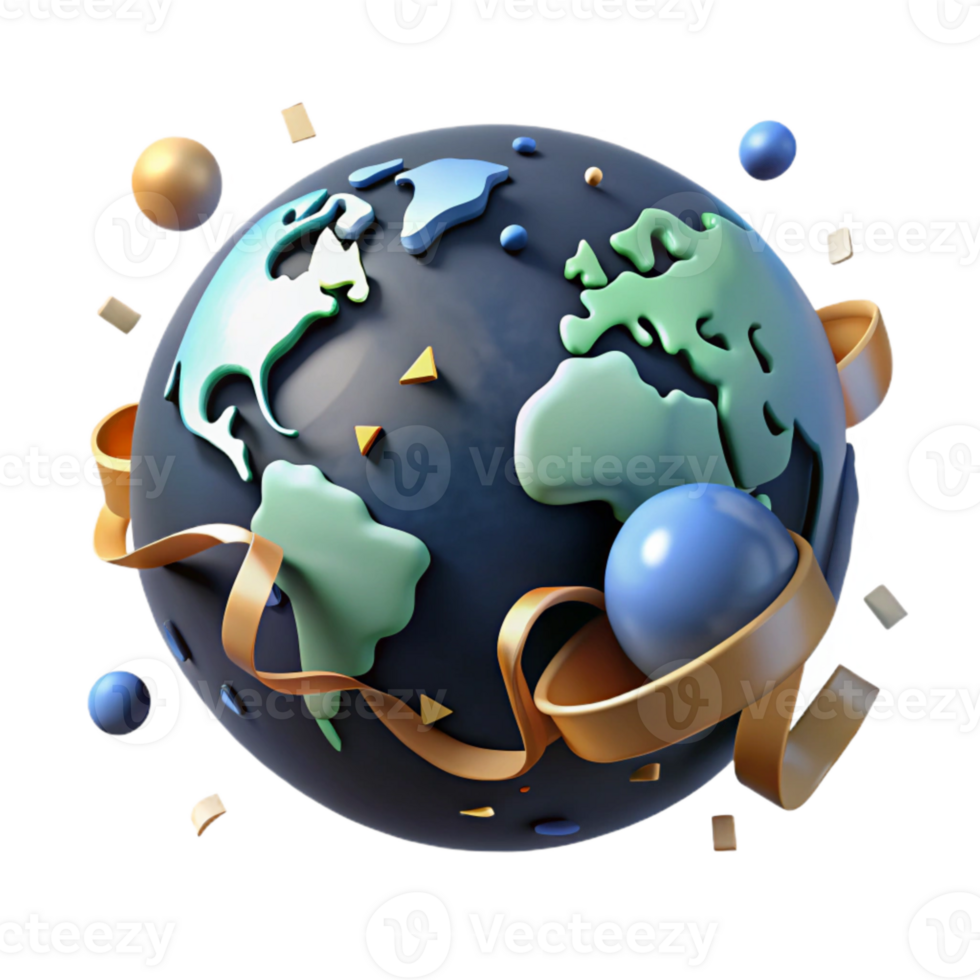 impressive classic Earth Hour Logo Isolated with Dark Background professional png