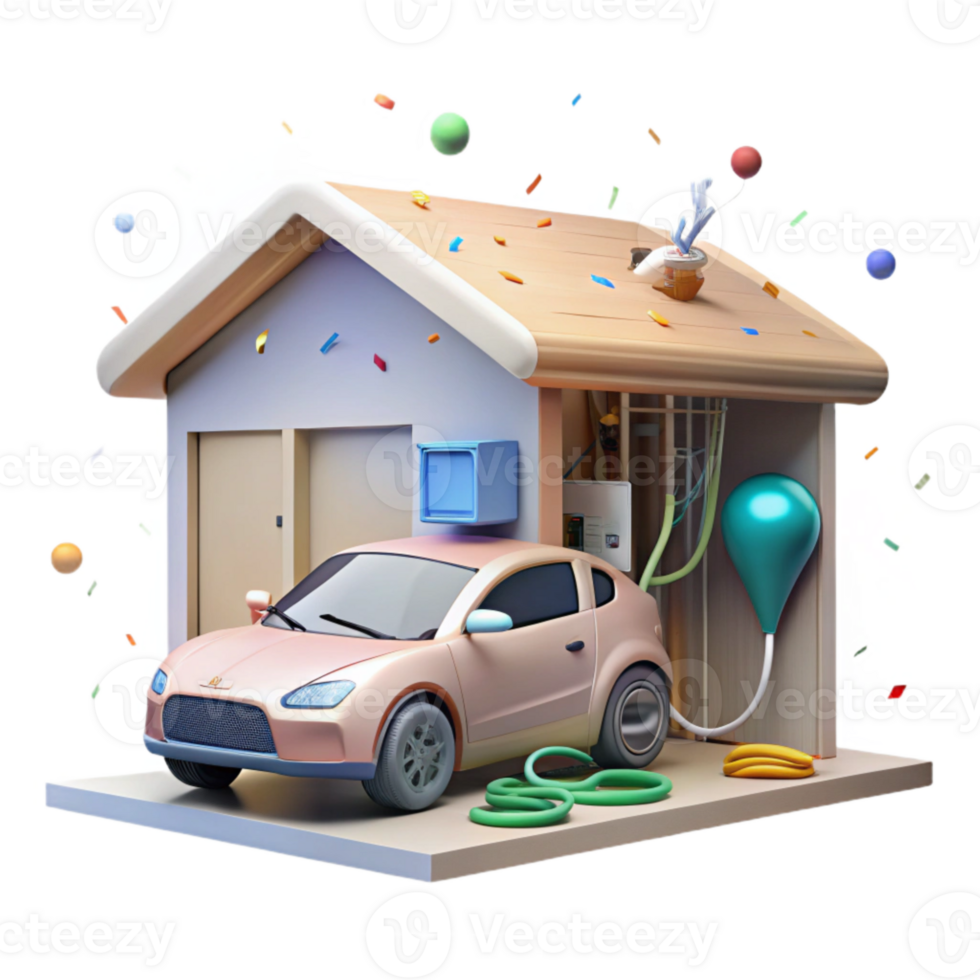 wonderful minimalist Electric Car Charging at Station Cutout detailed png