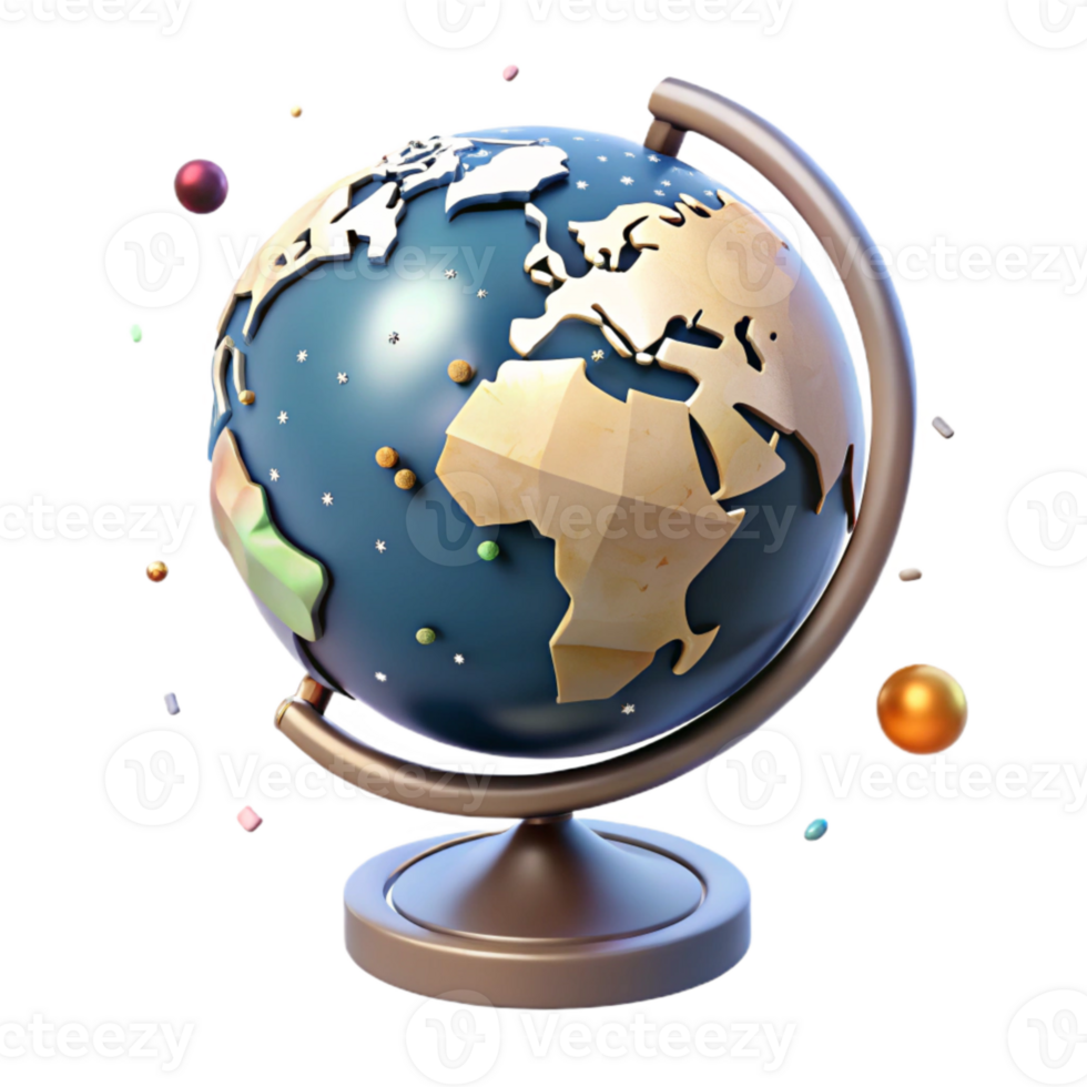 stunning abstract Globe Tilted Axis Transparent Background Isolated Element high resolution png