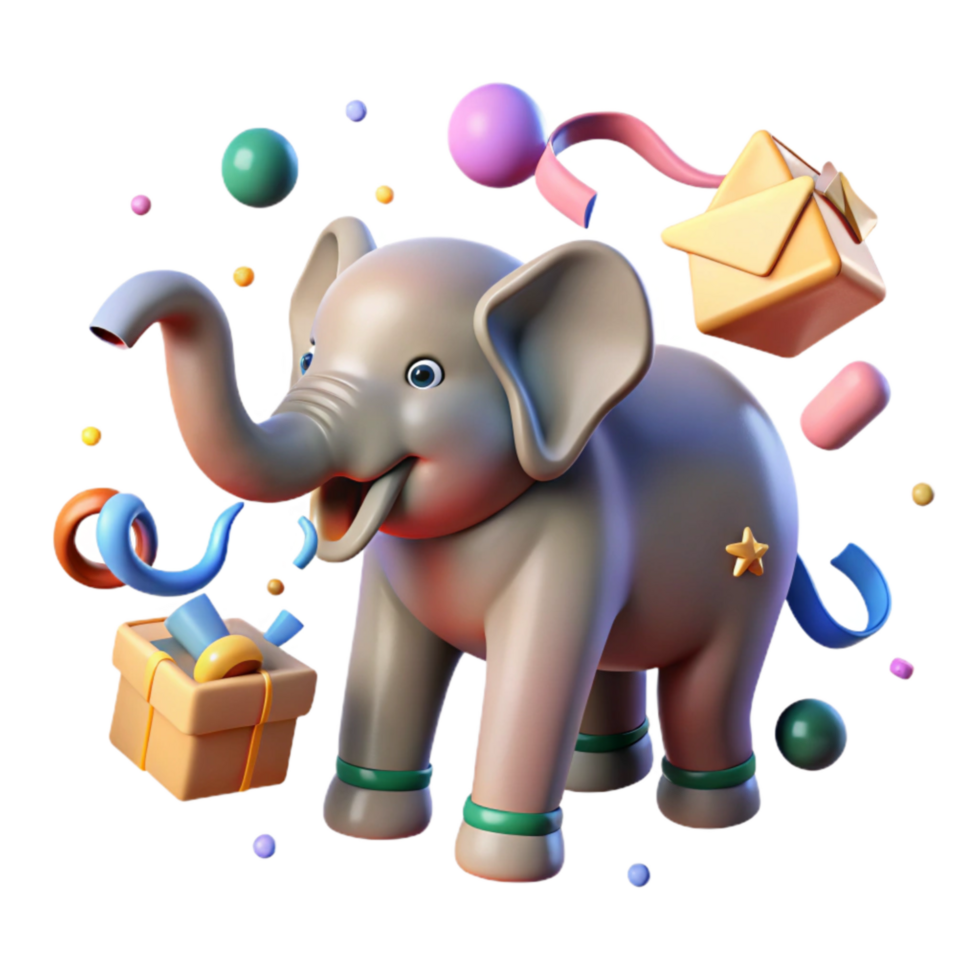 dramatic creative Ai Analyzing Elephant Communication Transparent Background professional png