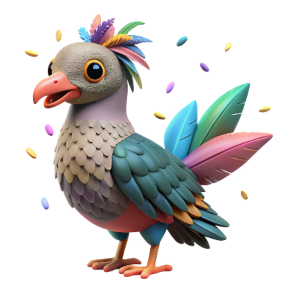 extraordinary contemporary 3d Model of Endangered Bird Species Realistic Feathers Cutout exclusive png