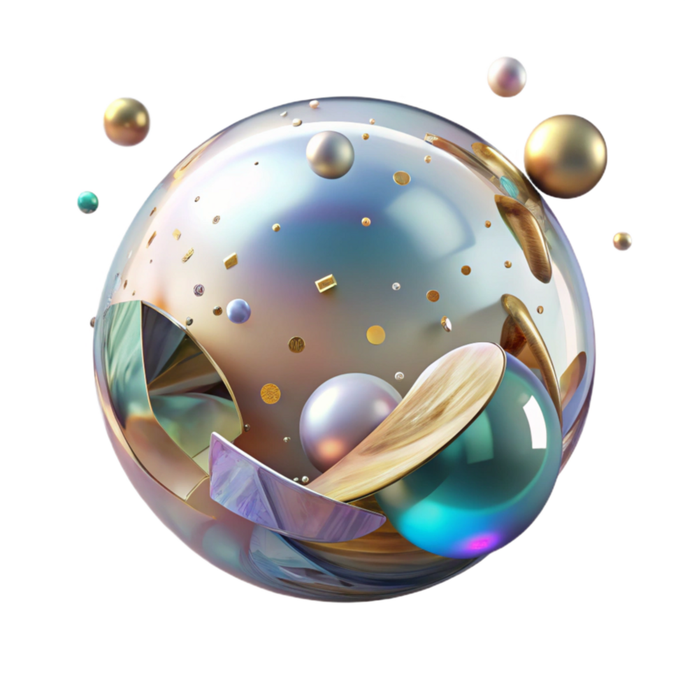 serene rustic Floating Sphere Glass Material Cutout high quality png