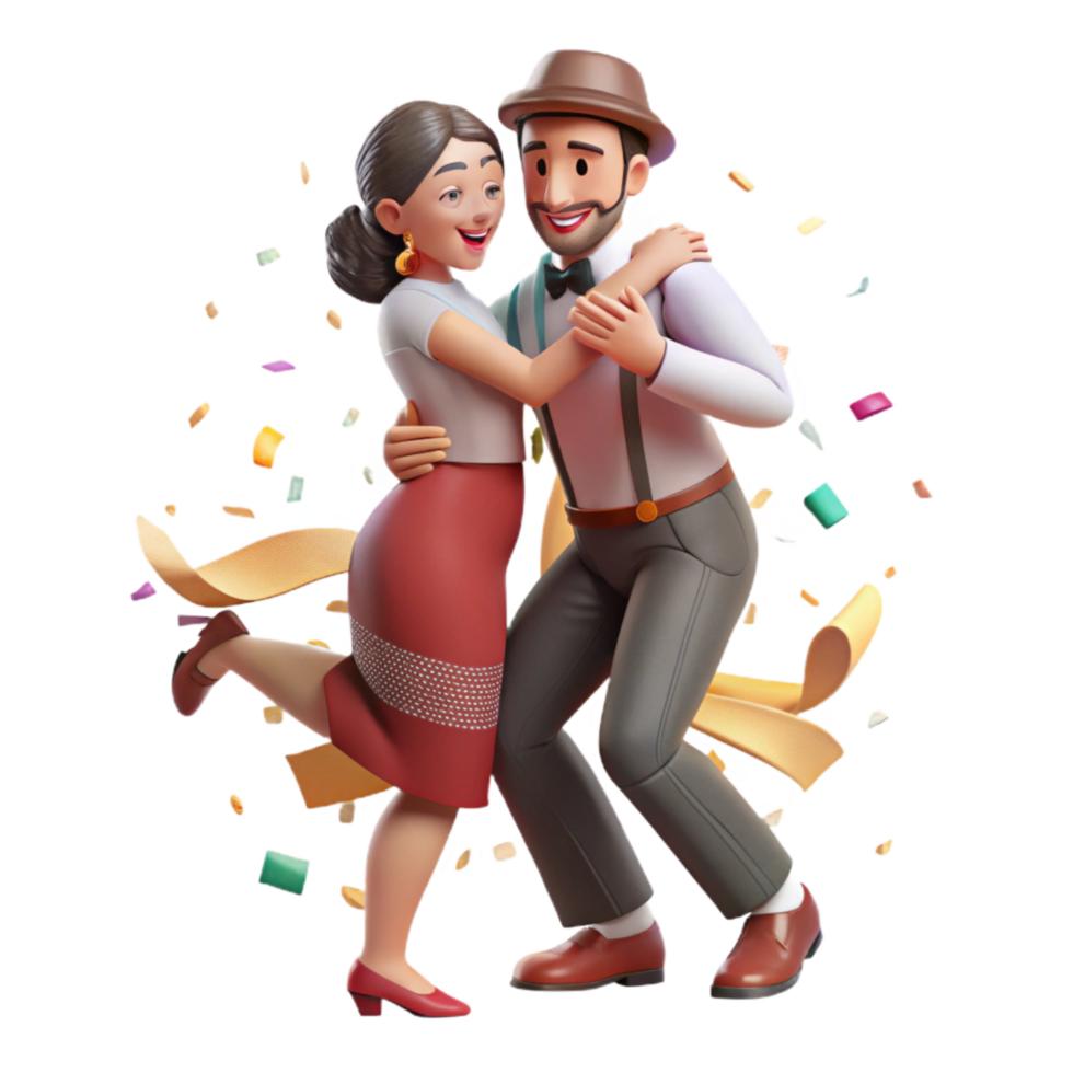 magnificent contemporary Argentinian Tango Dancers Embrace Transparent Background genuine png
