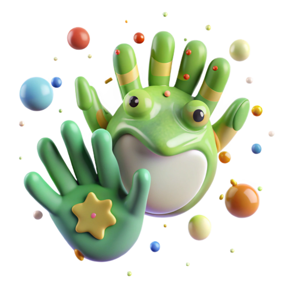 beautiful abstract Frog Handprint Craft Transparent Background exclusive png