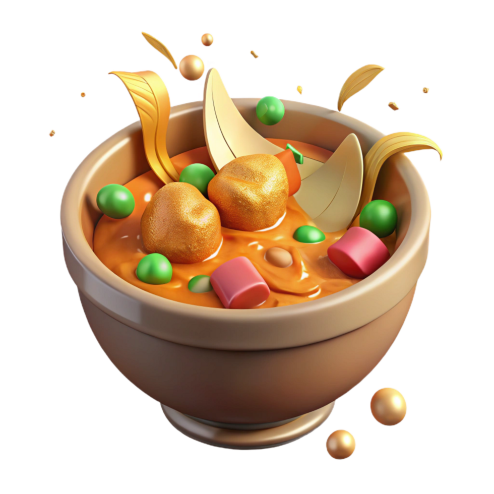 extraordinary minimalist Chicken Curry in a Bowl Transparent Background high resolution png