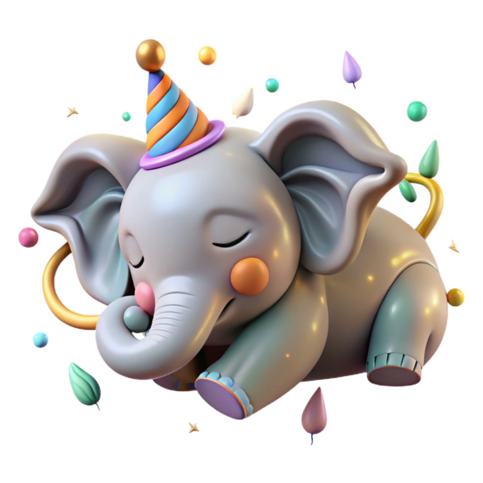impressive modern Elephant Calf Sleeping Peaceful Expression Isolated genuine png