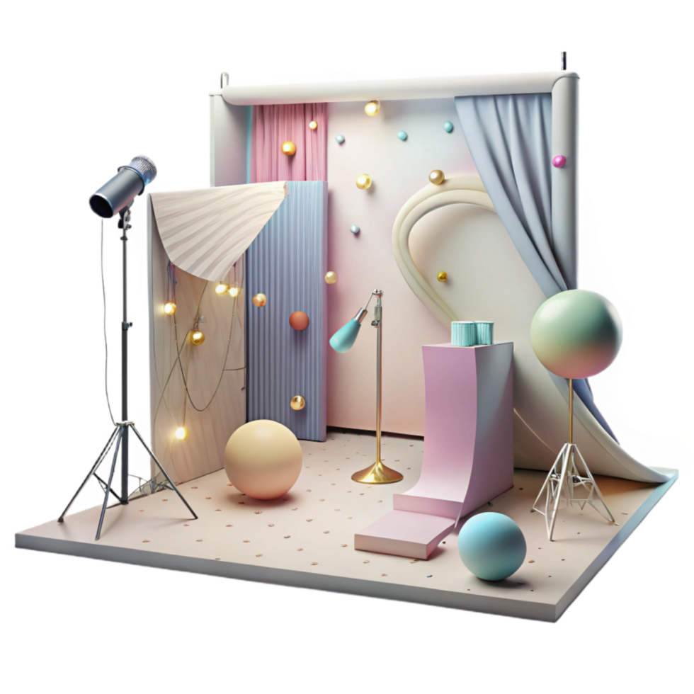 beautiful creative Artificial Light Studio Setup Isolated authentic png